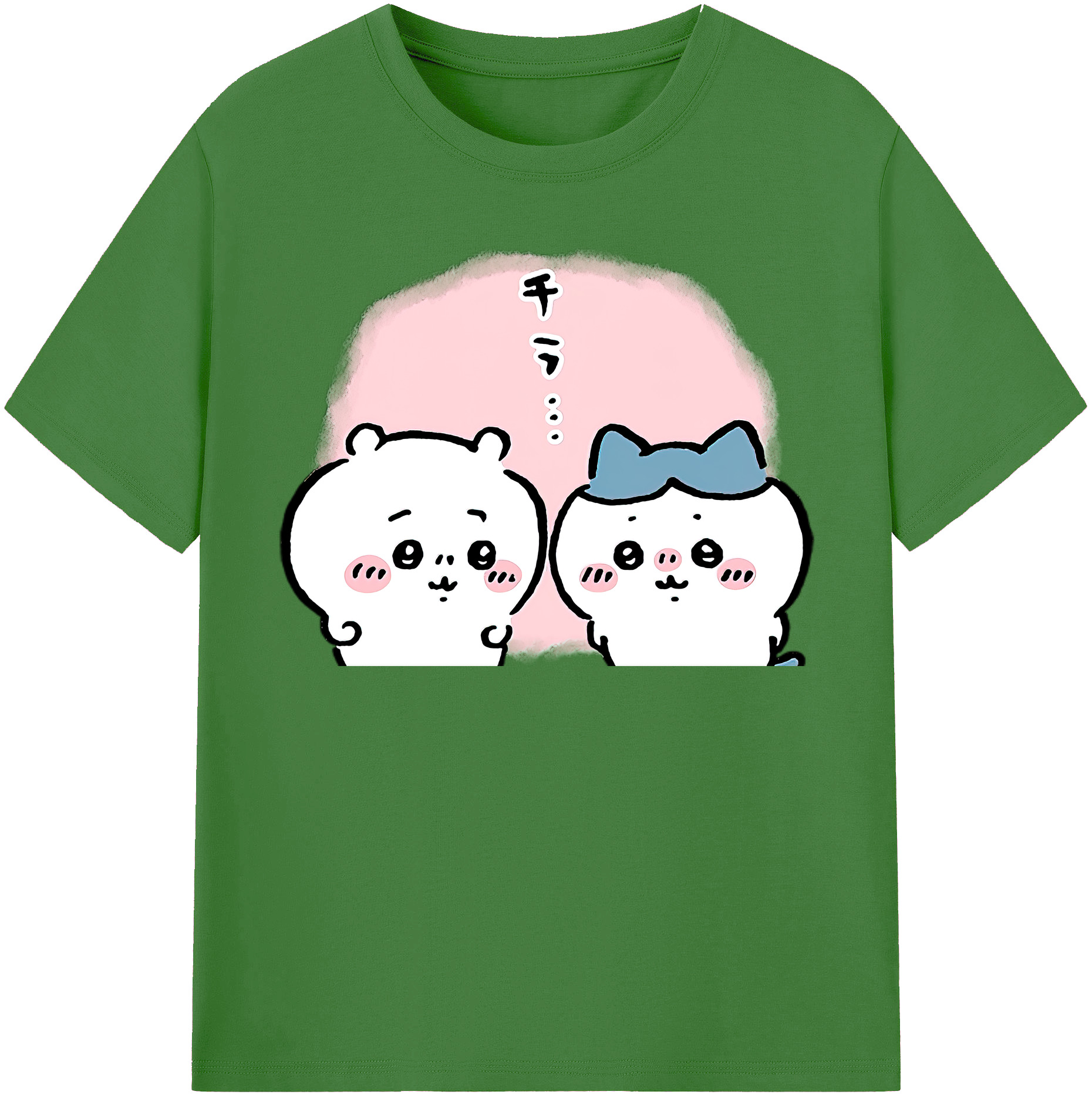 （画像用） ちいかわ ハチワレ Chii-kawa hachiware レディースカジュアルプリントTシャツ（綿100％）